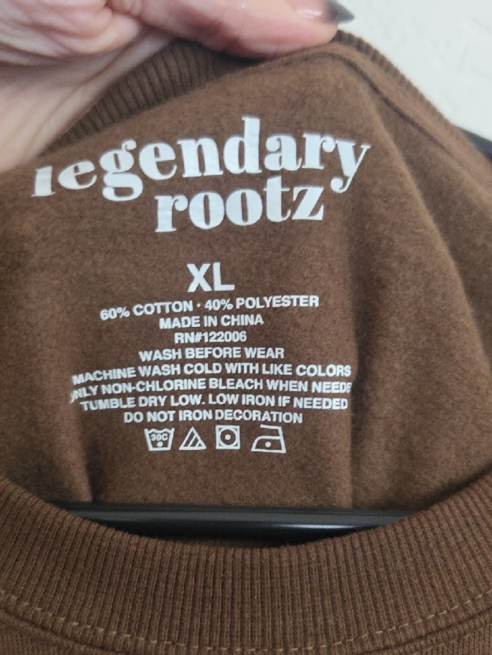 Brown Graphic Crewneck Sweatshirt with Pink Script - Picture 3 of 5